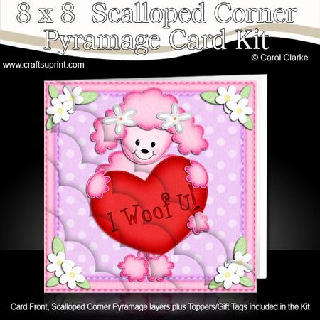 8 x 8 Bon Bon the Poodle's Heart Scalloped Corner Kit