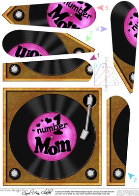 Number 1 Mom Record Fan Pyramage Topper