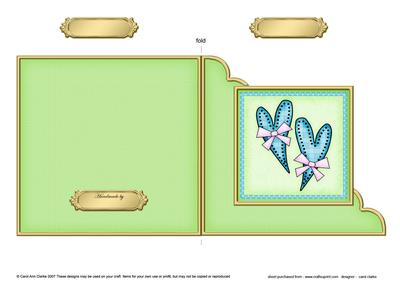 Funky Hearts Cut and Fold Corner Card