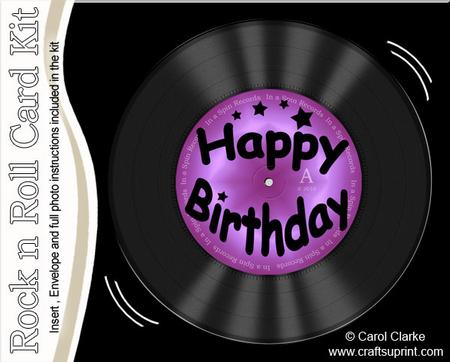 Birthday Record Rock N Roll Kit, Envelope and Insert