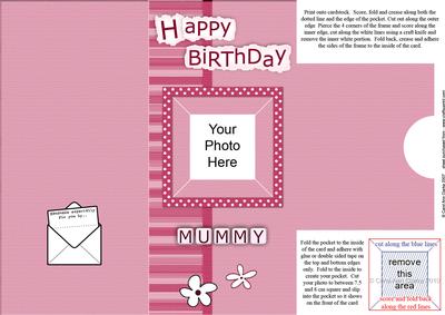 Add a Photo Happy Birthday MUMMY with easy fold frame
