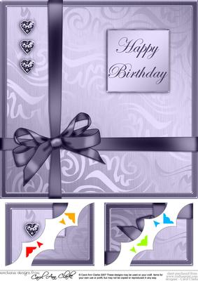 8 x 8 Elegant Flourish Birthday Scalloped Corner Topper