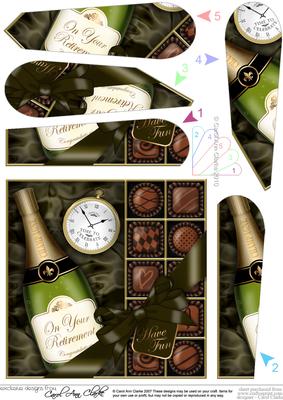 Retirement Champers N Chocs Fan Pyramage Topper