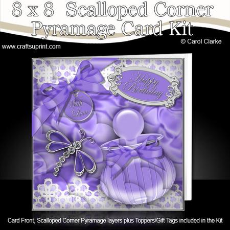 8 x 8 Perfume Lace N Dragonfly Kit with Scalloped Corners