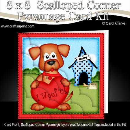 8 x 8 Rusty the Dog's Heart Scalloped Corner Kit