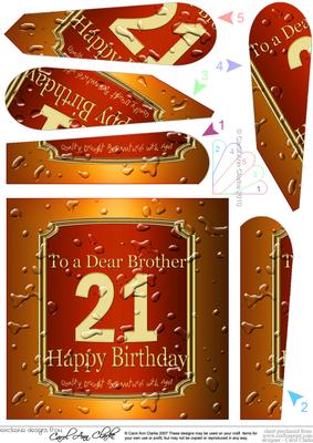 21st Birthday Brother Beer Label Fan Pyramage Topper