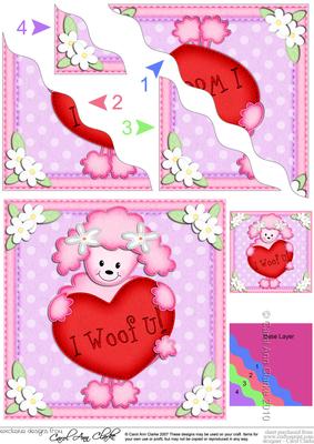 Bon Bon the Poodle's Heart Wavy Corner Side Stacker Topper