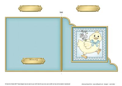 Little Chick Cut and Fold Corner Card