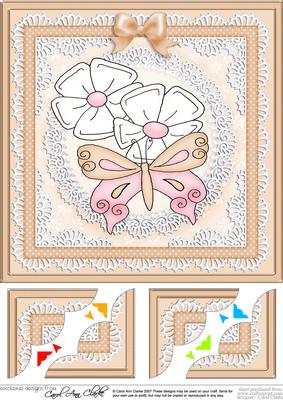 Fluttery Butterfly - 8 x 8 Scalloped Corner Topper