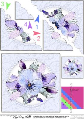 Posy and Pearls Scallop Corner Side Stacker Topper
