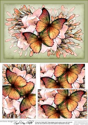 A5 Butterflies N Flowers Pyramage Topper