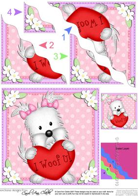 Jess the Westie's Heart Wavy Corner Side Stacker Topper