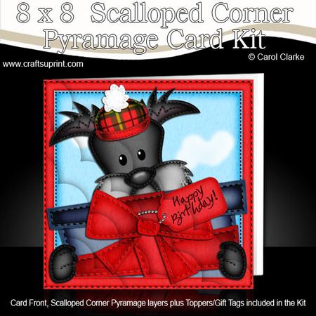 8 x 8 Hamish Scottie Dog's Present Scalloped Corner Kit