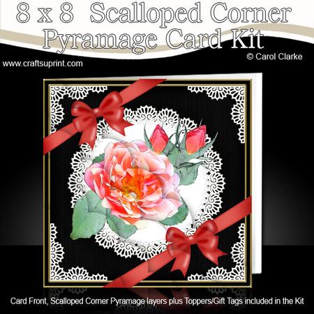 8 x 8 Rose and Lace Kit with Scalloped Corners