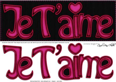 Large Dl Je T'aime Felties Quick Card N 3D Decoupage