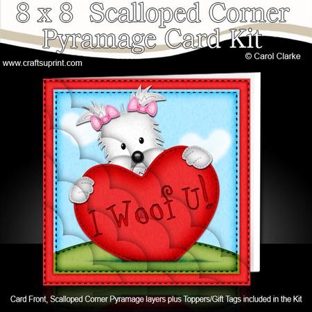 8 x 8 Jess Westie's Heart Scalloped Corner Kit