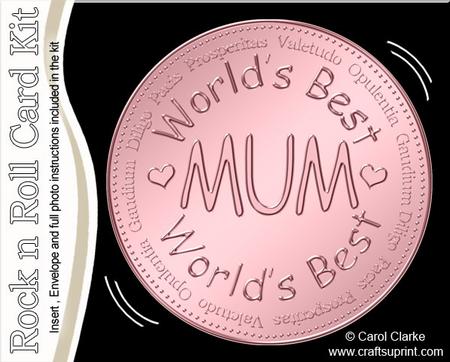 Worlds Best Mum Medal Rock N Roll Kit, Envelope and Insert