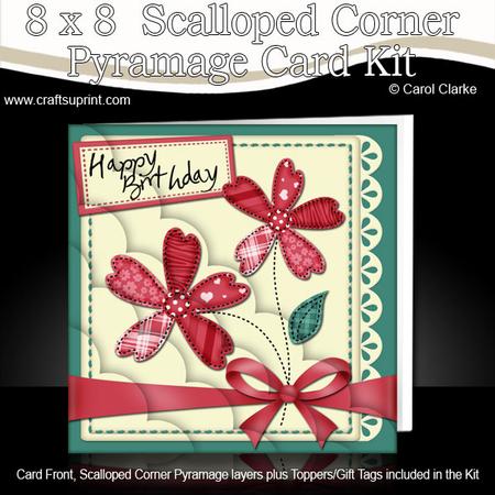 8 x 8 Patchwork Flowers N Lace Scalloped Corner Kit
