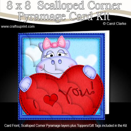 8 x 8 Hilda Hippo's Heart Scalloped Corner Kit
