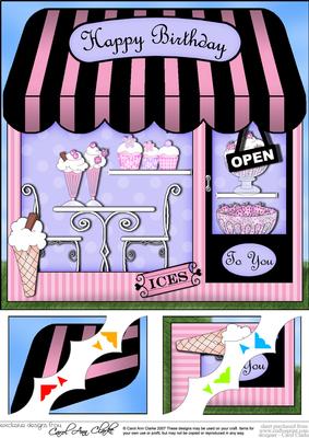 8 x 8 the Little Ice Cream Parlour Shop Topper