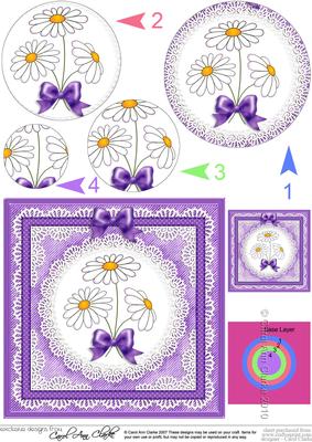 Denim and Daisies Quick Card with Circle Pyramage