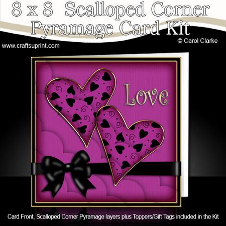 8 x 8 Love Hearts Kit with Scalloped Corners