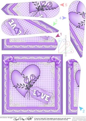 Love Heart Fan Pyramage Topper
