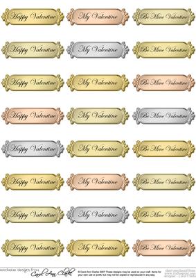 Valentine Greetings Text Plates