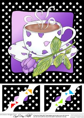 Coffee Time 8 x 8 Scalloped Corner Topper