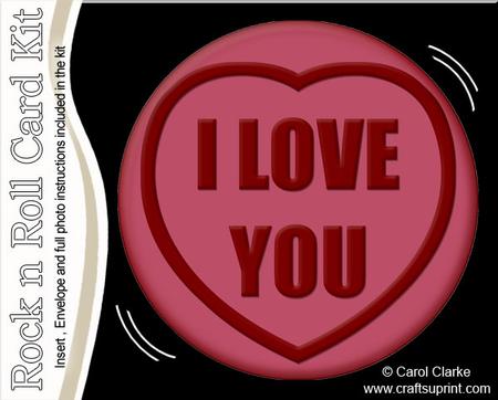 I Love You Sweet Heart Rock N Roll Kit Envelope and Insert
