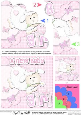 A New Baby Girl Lamb Felties Shell Corner