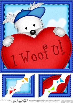 8 x 8 Jock Westie Dog's Heart Scalloped Corner Topper