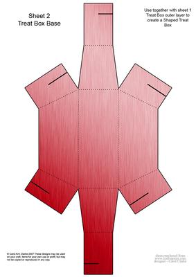 Elegant Hearts Shaped Treat or Favour Box Sheet 2