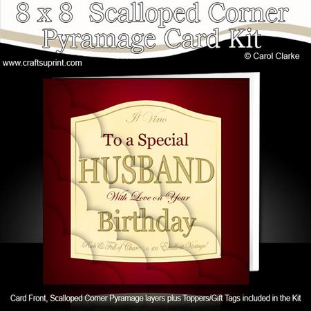 8x8 Husband Birthday Wine Label Kit with Scalloped Corners