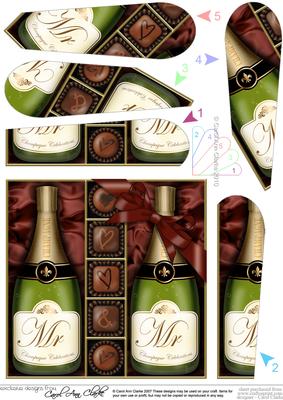Mr & Mr Champers N Chocs Fan Pyramage Topper