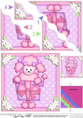 Bon Bon the Poodle's Present Wavy Corner Side Stacker Topper