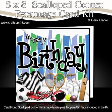 8 x 8 Birthday Sports and Games Scalloped Corner Kit
