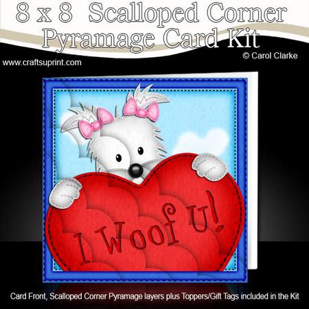 8 x 8 Jess Westie's Heart Scalloped Corner Kit