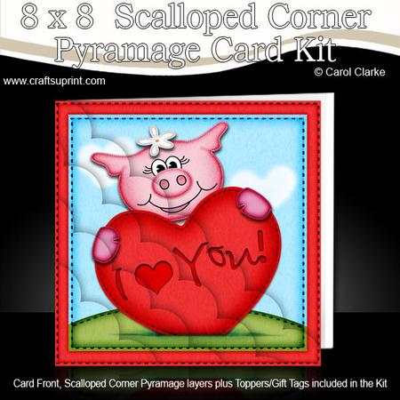 8 x 8 Zoe Pig's Heart Scalloped Corner Kit