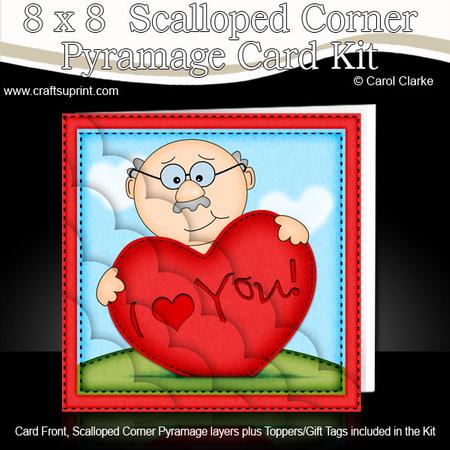8 x 8 Bert's Heart Scalloped Corner Kit