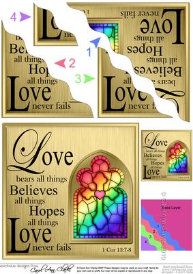Religious Greeting Valentine Love Wavy Corner Topper