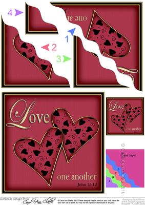Religious Greeting Valentine Love Wavy Corner Topper