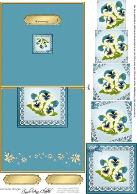 Pansy on Lace No-hole Over the Edge N Spiral Pyramid