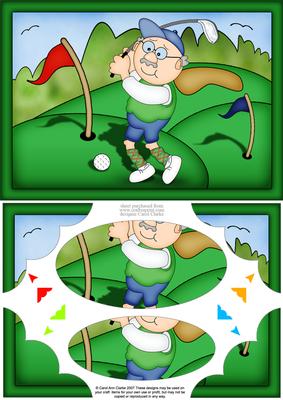 A5 Bert Loves Golf Scallop Corners and Pyramage