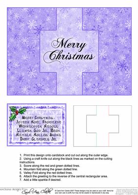 Christmas Message in Many Languages Swing Card