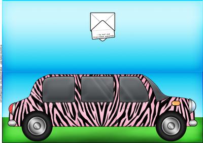 Large Dl Zebra Stripe Stretch Limo Quick Cut N Fold Card