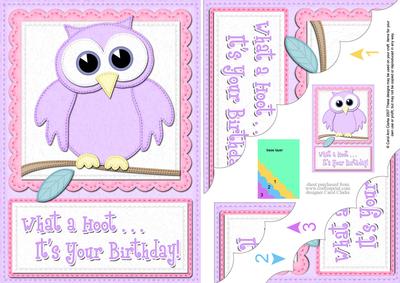 A5 What a Hoot Owl Birthday Scallop Corner Side Stacker