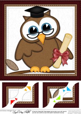 8 x 8 Wise Owl Scalloped Corner Topper