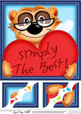8 x 8 Frank Meerkat's Heart Scalloped Corner Topper