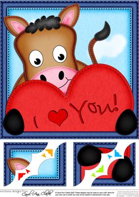 8 x 8 Gi Gi Horse's Heart Love Scalloped Corner Topper